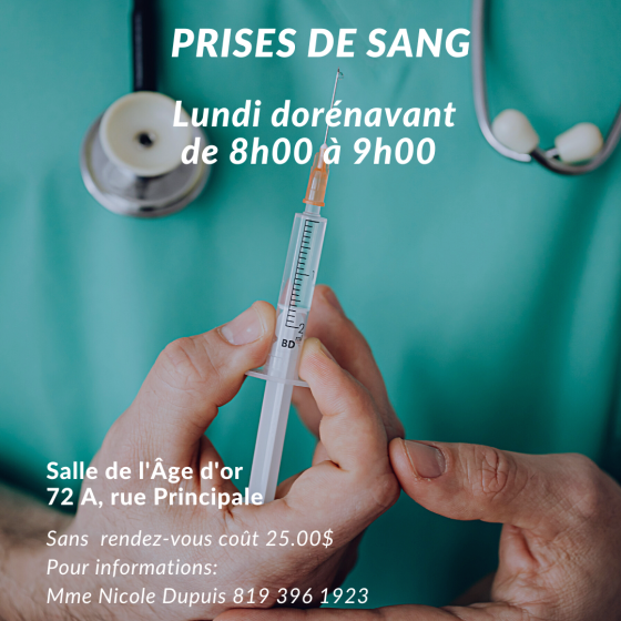 prises de sang changements d'horaire